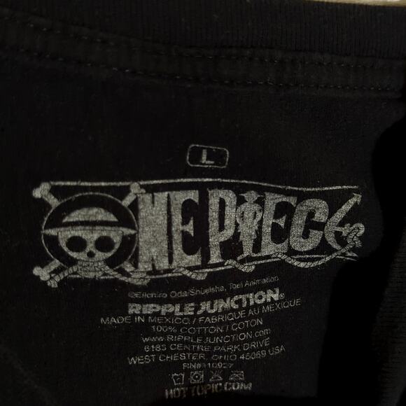 One Piece Monkey D Luffy Shirt Large Black Ripple Junction Straw Hat Crew Anime - Picture 3 of 4